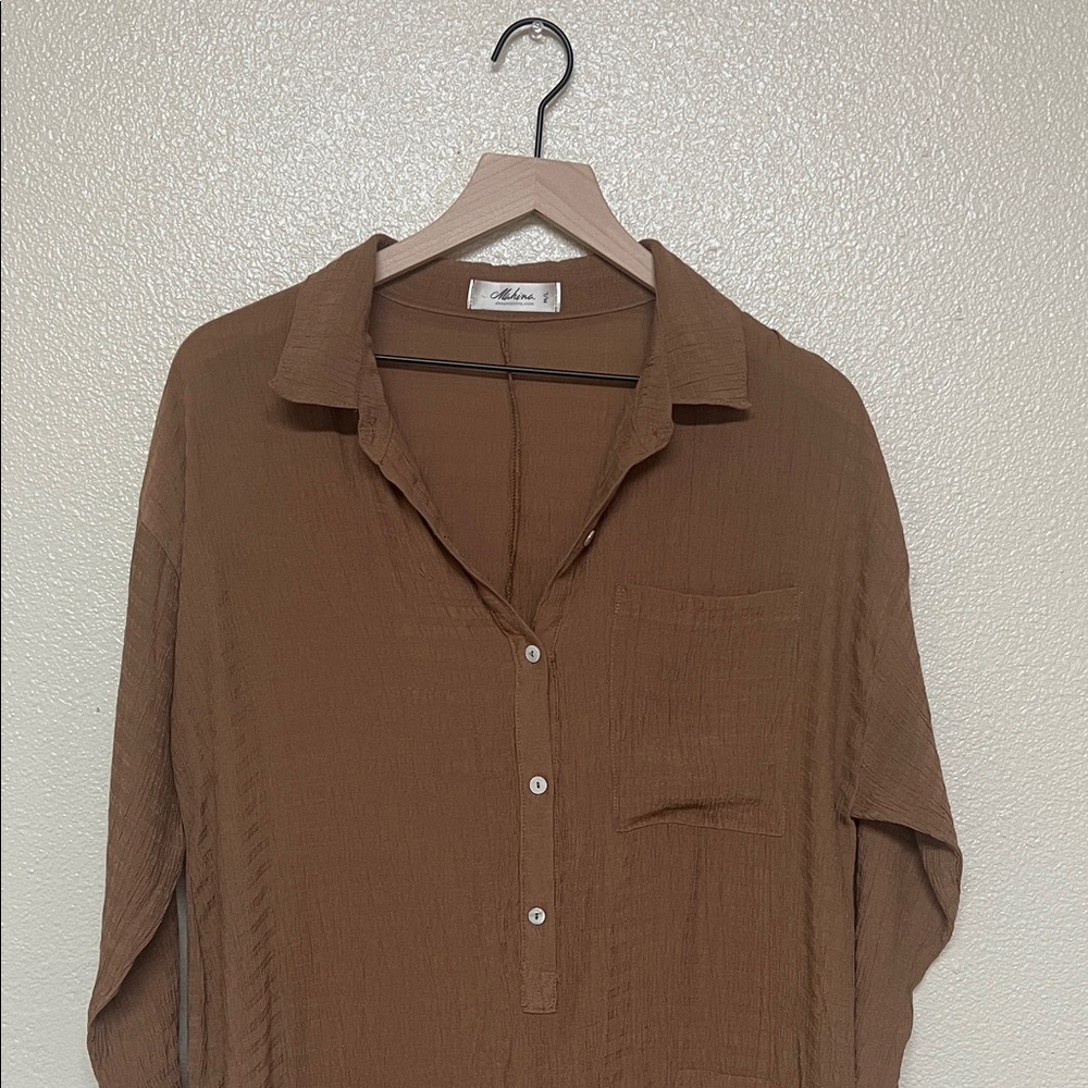 Brown Button-Up Dress